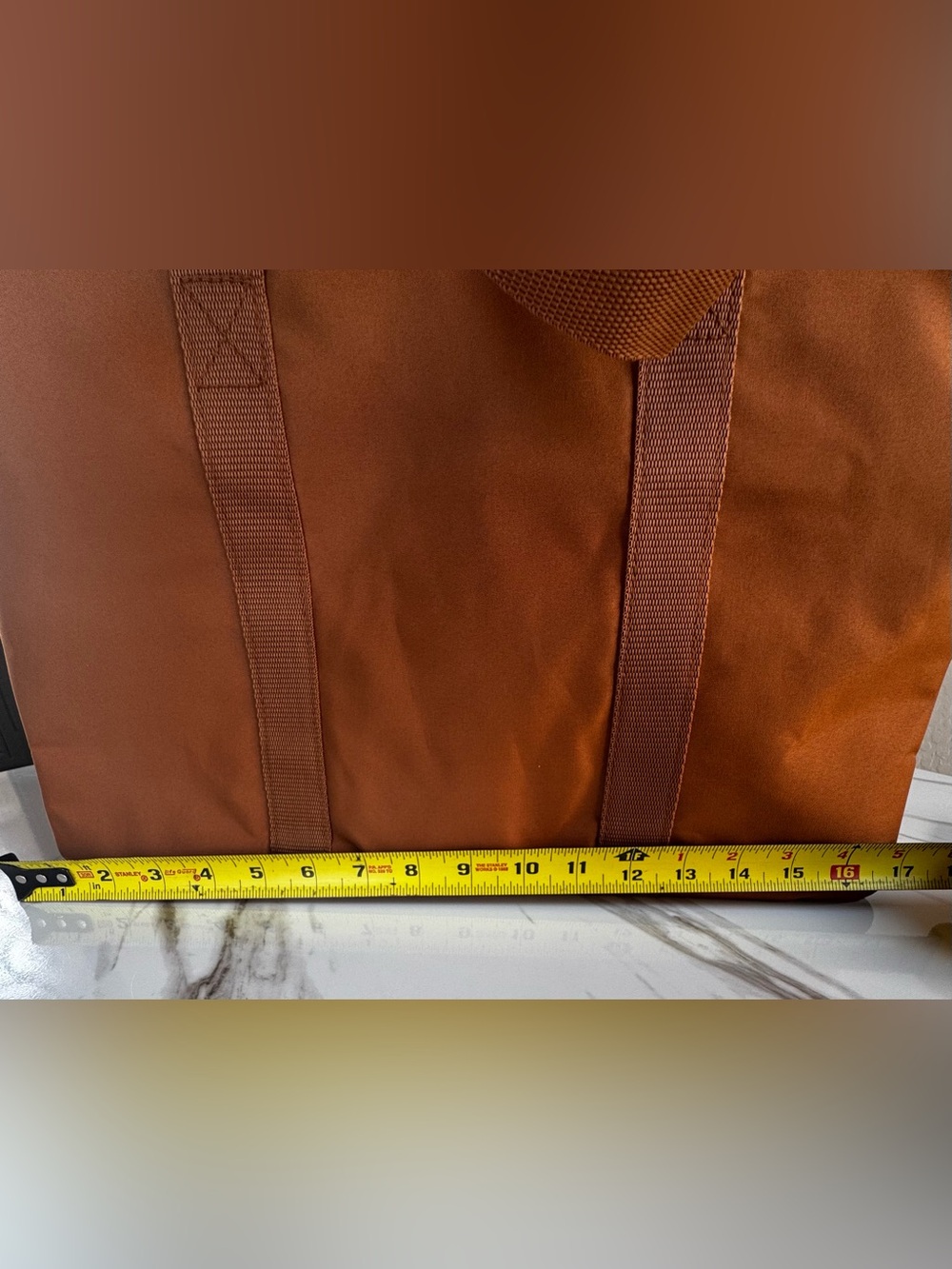 DSW Cognac Travel Duffle with Cream Sherpa Pouch - Picture 8 of 9